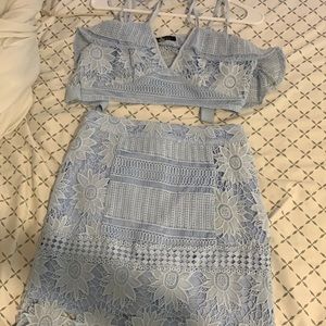Baby Blue, cropped, two piece set
